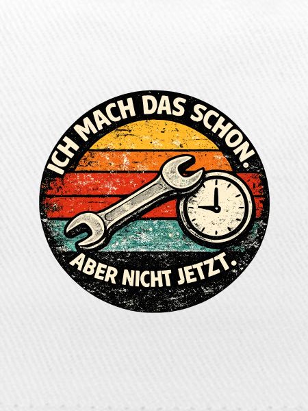 Prokrastination mit Werkzeug und Uhr