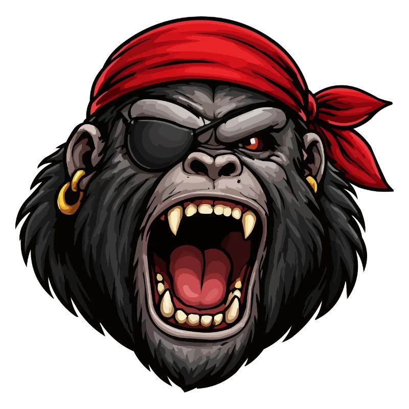 Gorille pirate avec cache-œil