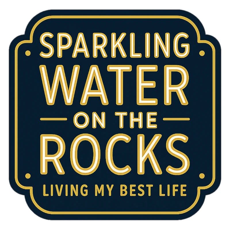 Sparkling water on rocks neon