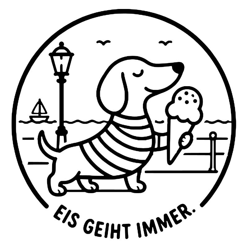 Strandpromenade Eis geiht immer Dackel süß Kinder 