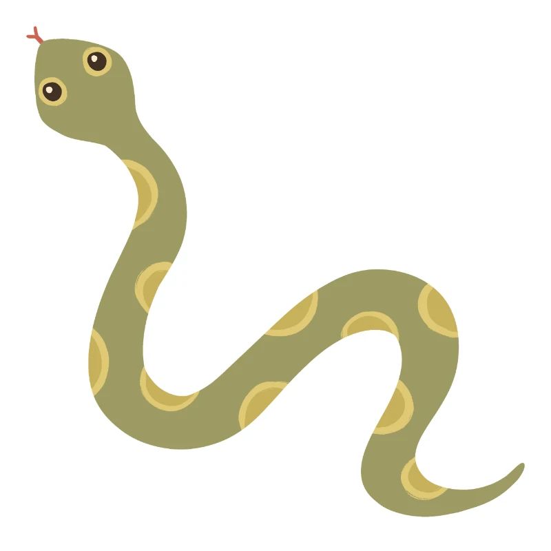 Olive Patterned Snake Illustration
