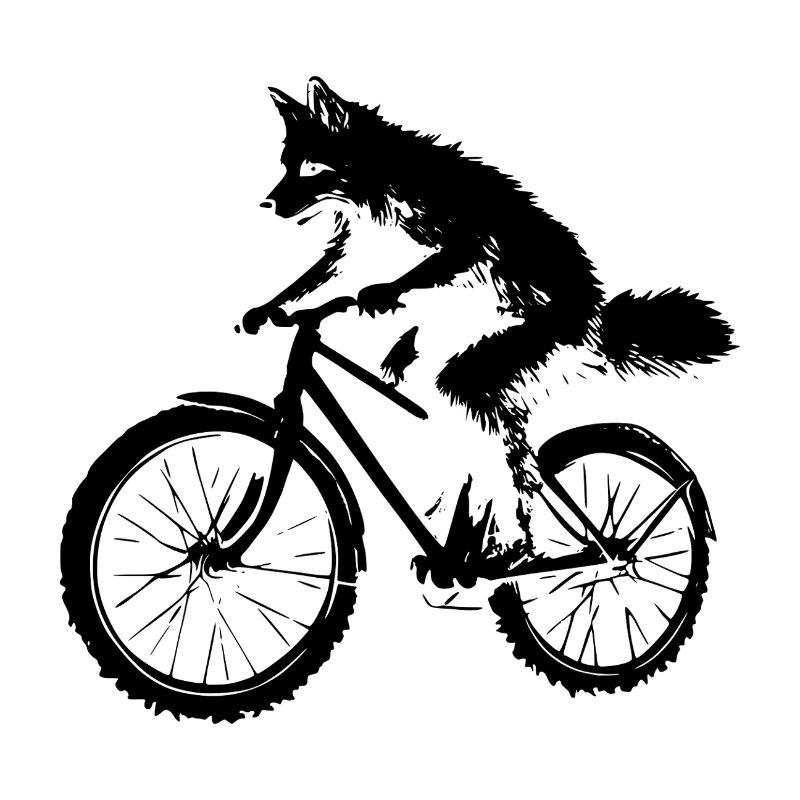 Funny Bicycle Fox