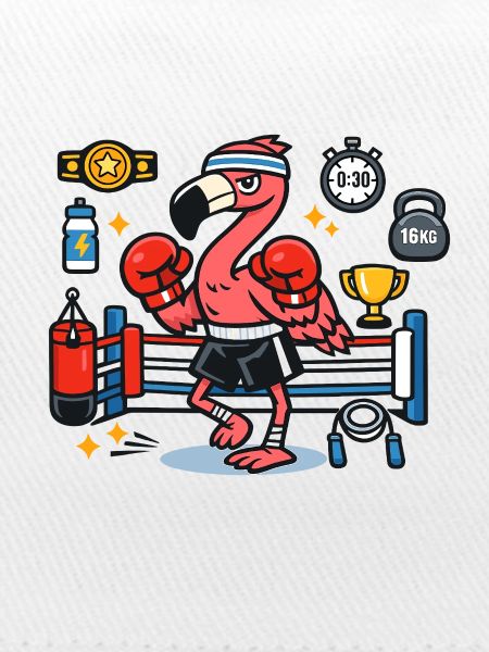 Flamingo Boxkampf im Ring