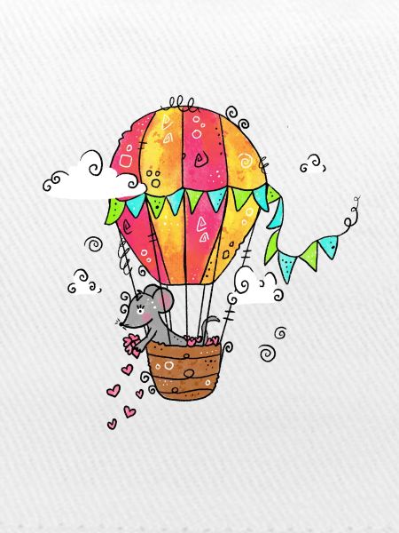Herzensballon: Maus im Korb