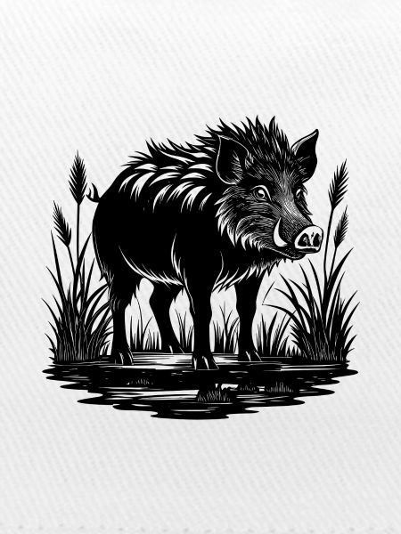 Wildschwein im Sumpf