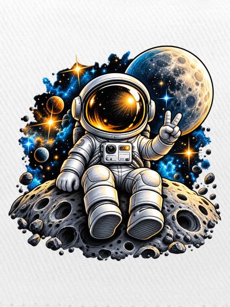 Astronaut auf Mondstein