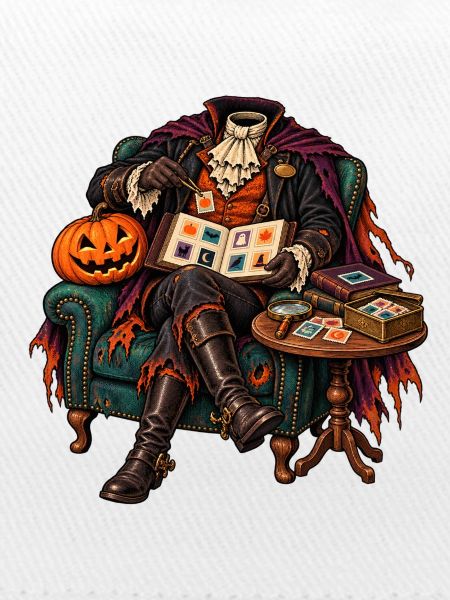 Halloween Tarotmeister im Samtstuhl