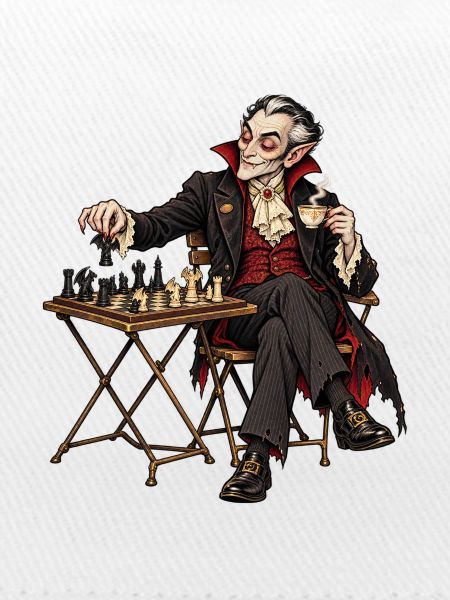Vampirischer Gentleman am Schach