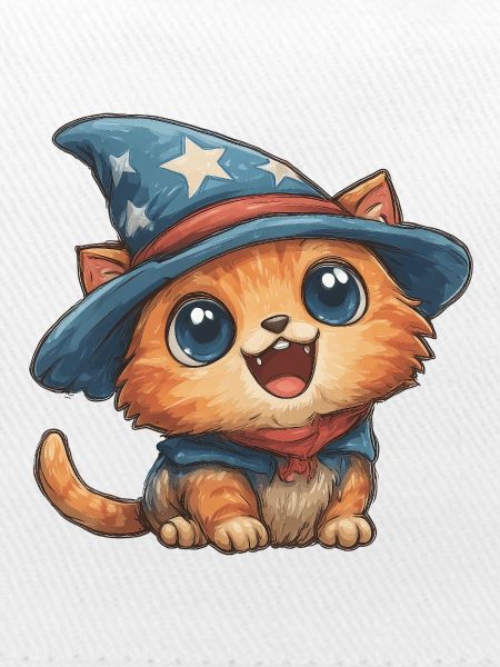 Katzenzauberer mit Sternenhut
