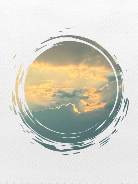 Sunlit Sky Circle Pinseldruck