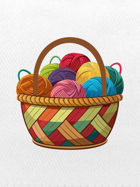 Korb mit Garnstricken Häkeln