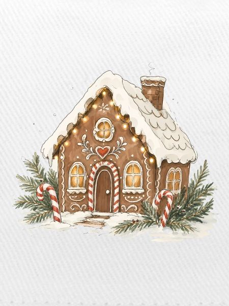 Klassisches Aquarell-Lebkuchenhaus