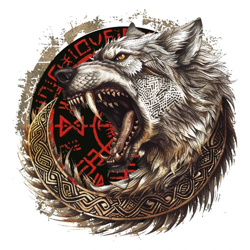Viking Wolf Wolves Odin's Geri & Freki Valhalla