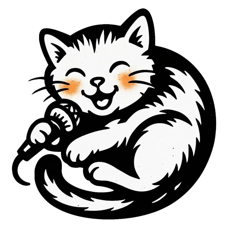 Chanteur chat avec micro