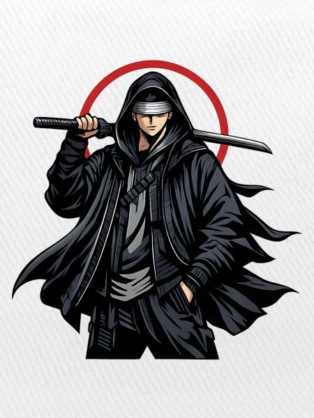 Schwarzer Ninja mit Klinge