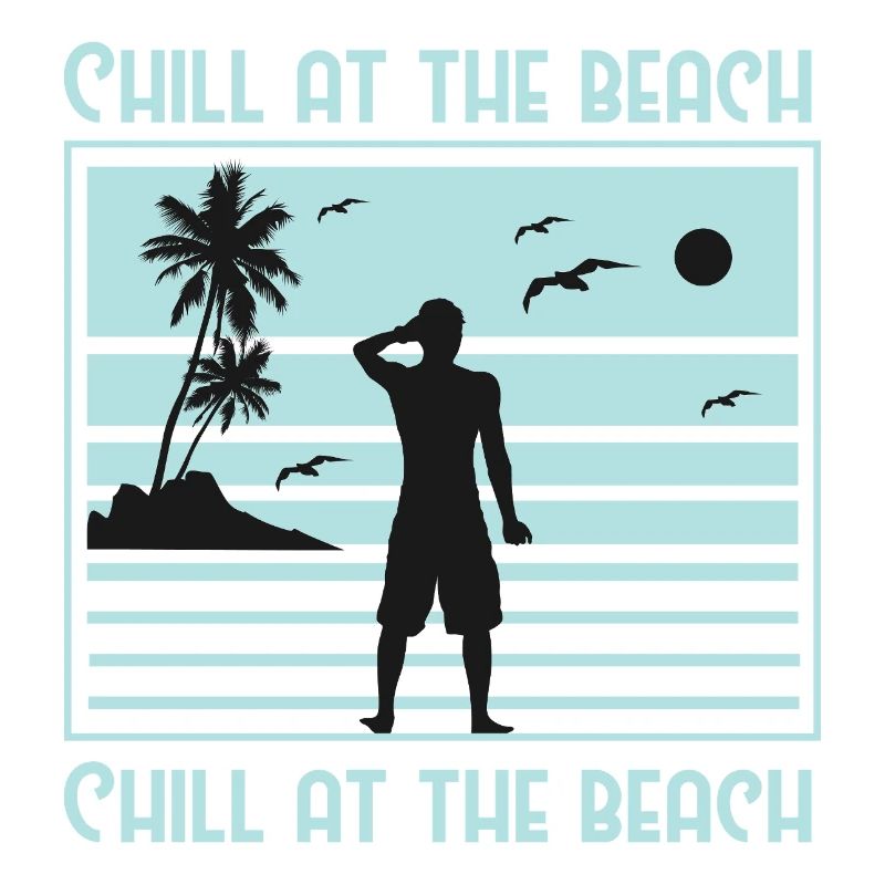 Conception de silhouette de plage décontractée