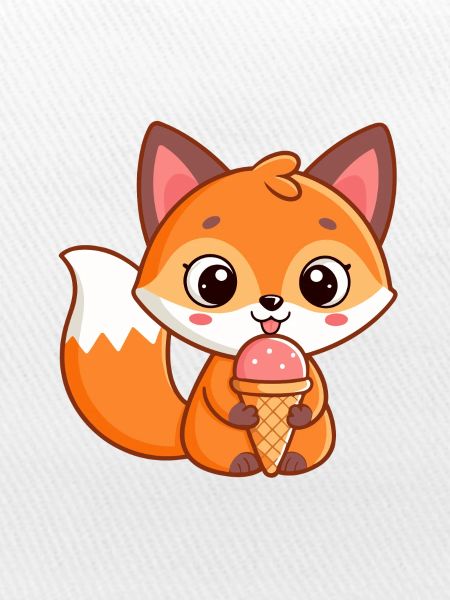 Gourmet-Fuchs mit Eiscreme
