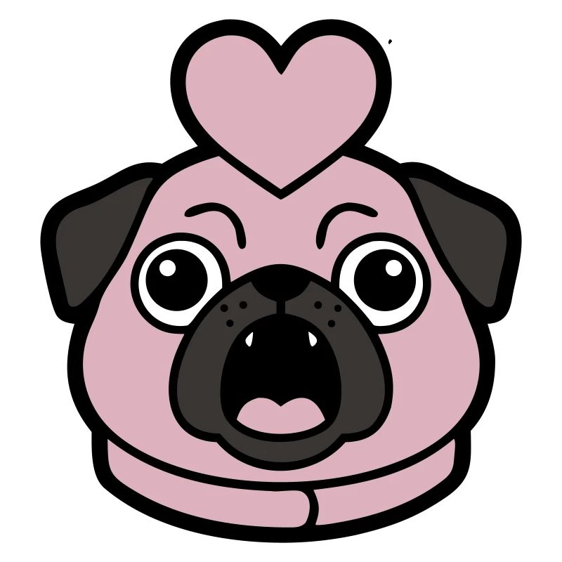 Mops Hund Herz Liebe Bellen