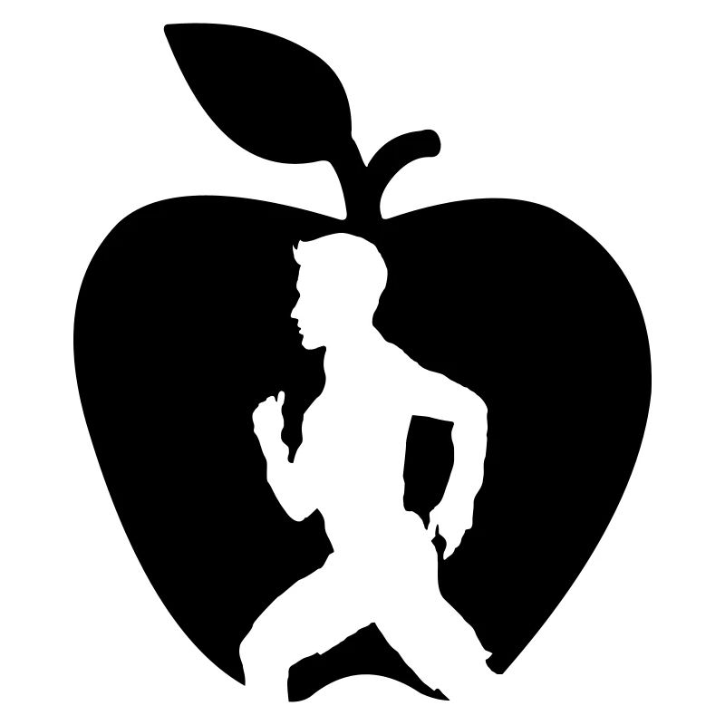 Healthy fruit runner cut out in apple