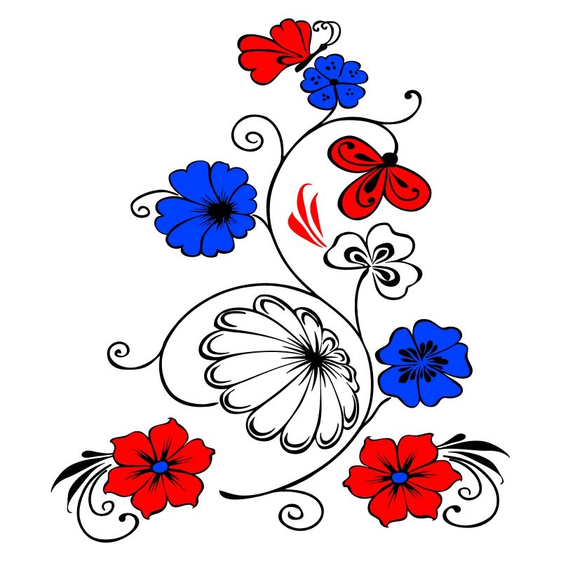 Fleur vigne avec papillon