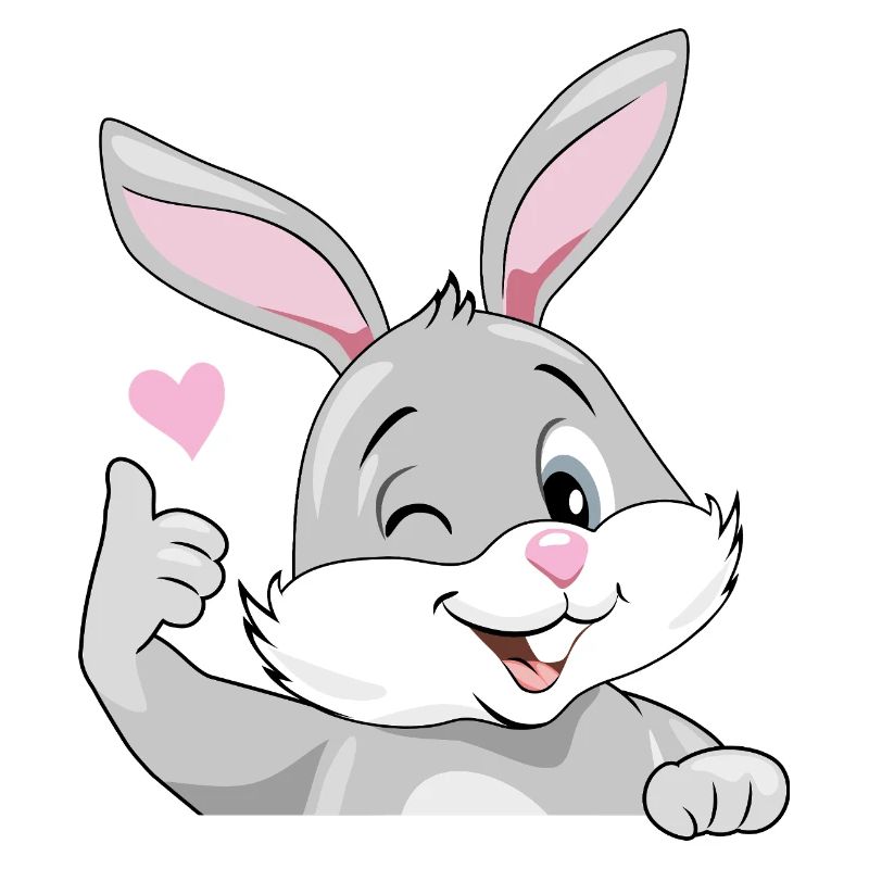 Smiling winking bunny likes