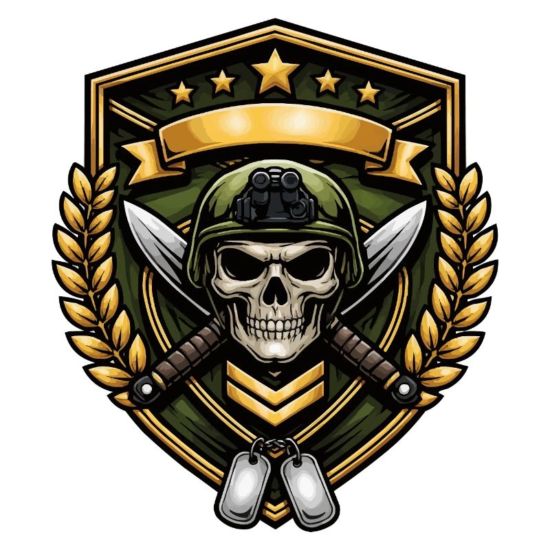 Skull Warrior Shield Badge