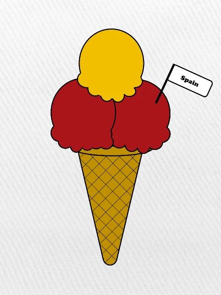 Spain Flag Eis cream Eiscreme