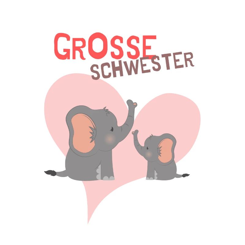Stolze große Schwester mit süßem Elefantenherz