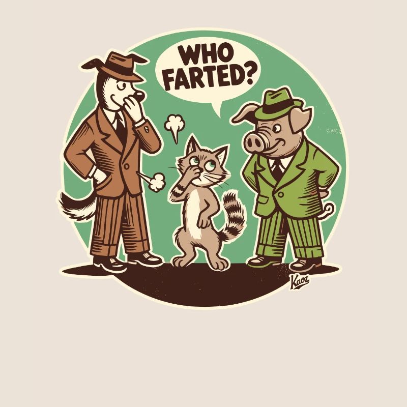 Wer hat gefurzt? Katze, Hund oder Schwein
