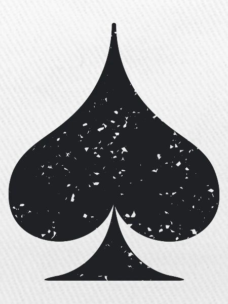 Kartenanzug Pik Symbol Grunge Textur