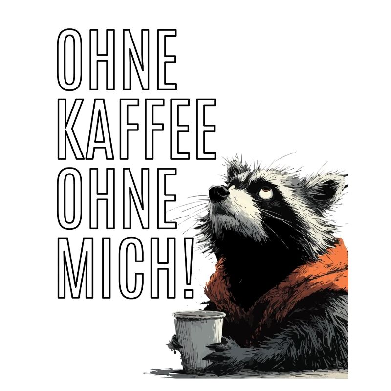 Lustiger Waschbär Kaffee Statement