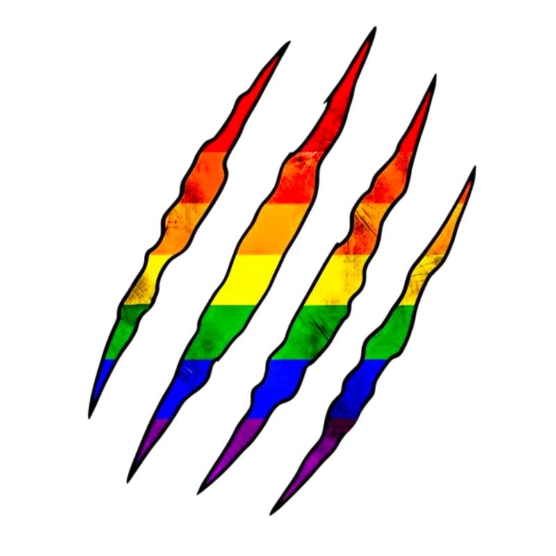 Pride Claw arc-en-ciel Statement Scratch Trace