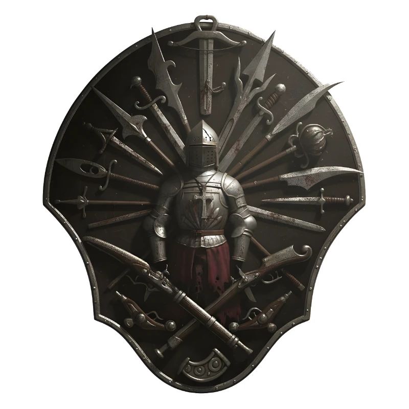 Crusader Shield Circle with Weapons