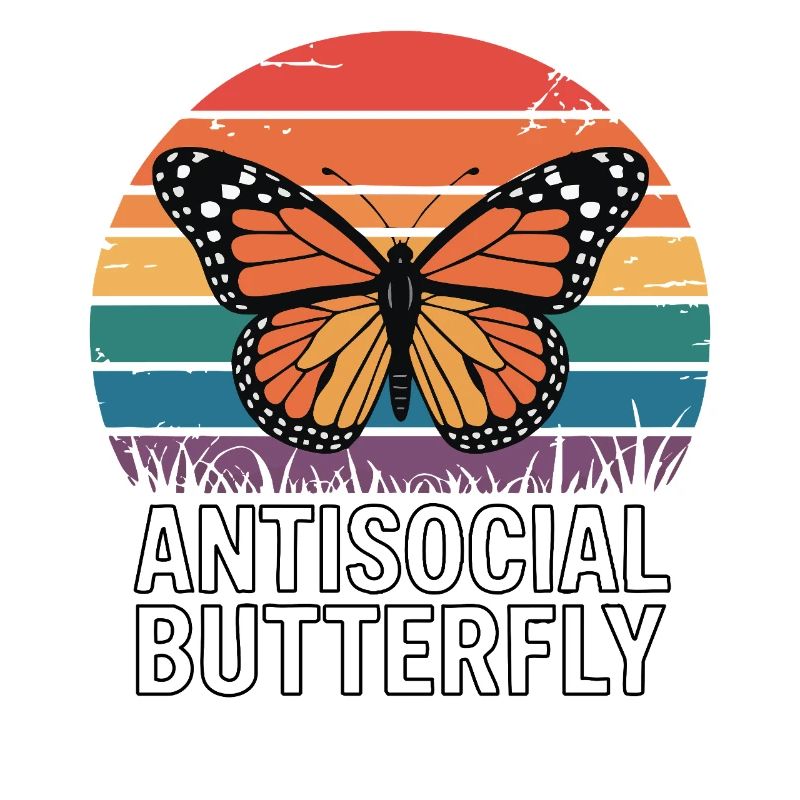 Papillon antisocial - Retro Schmetterling