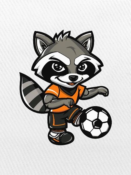 Waschbär Fußball-Maskottchen 
