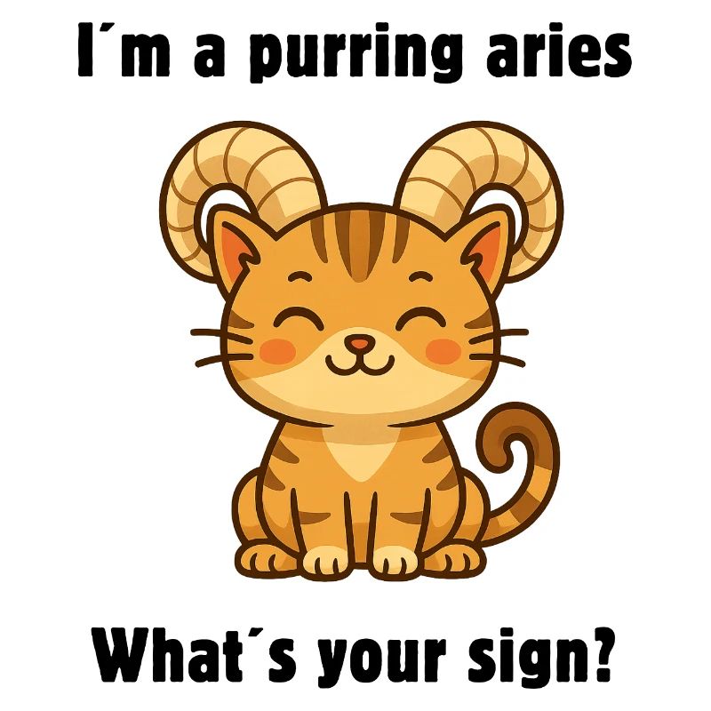 Süße Widder Katze – Starkes Sternzeichen Design