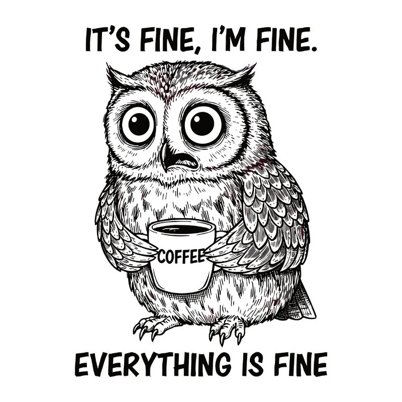 Its Fine Im Fine Kaffee Eule