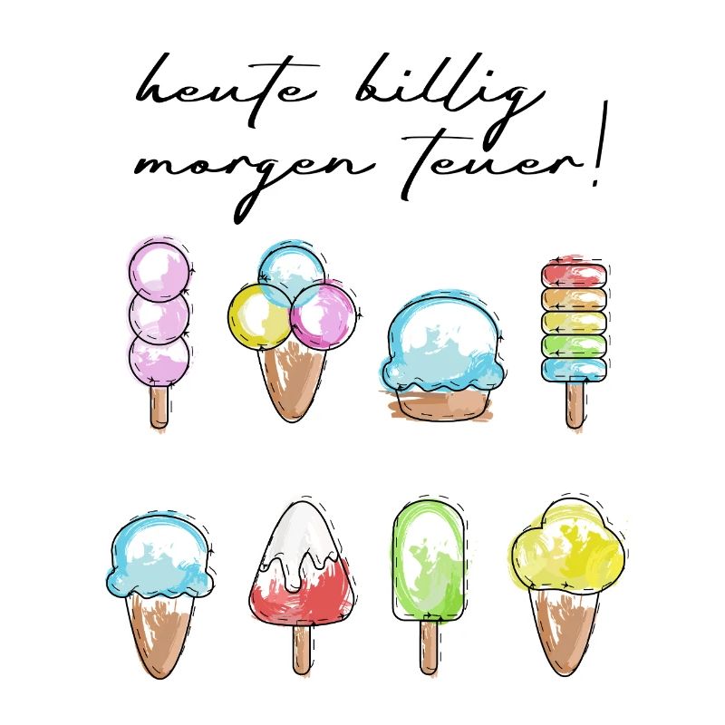 Farbige Eiskunst Eiscreme Motive