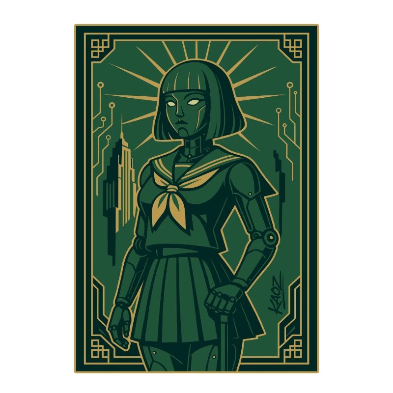Cyber Deco Android Green Sentinel