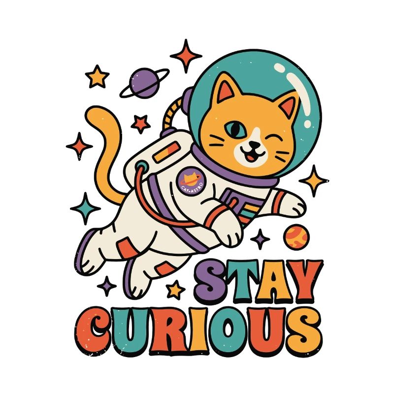 Reste Curieux Chat de l’Espace