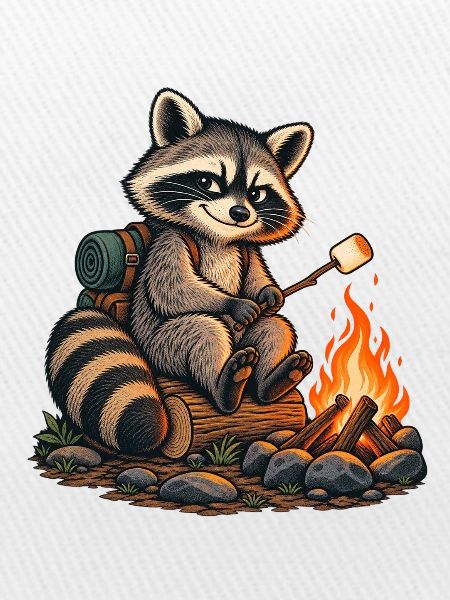 Waschbär am Lagerfeuer