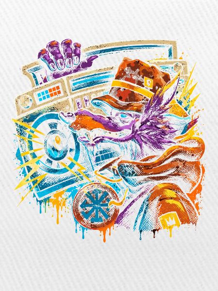 Drache DJ mit Boombox