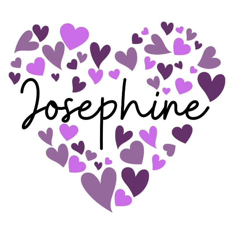 Conception du nom Joséphine avec Hea violet en forme de cœur