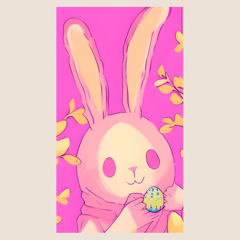 Pastel Easter Bunny Pink Easter Egg
