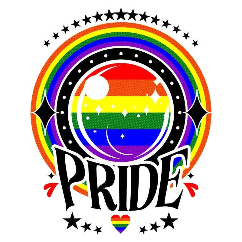 Fierté Boule de cristal Arc-en-ciel Couleurs étoiles et cœurs