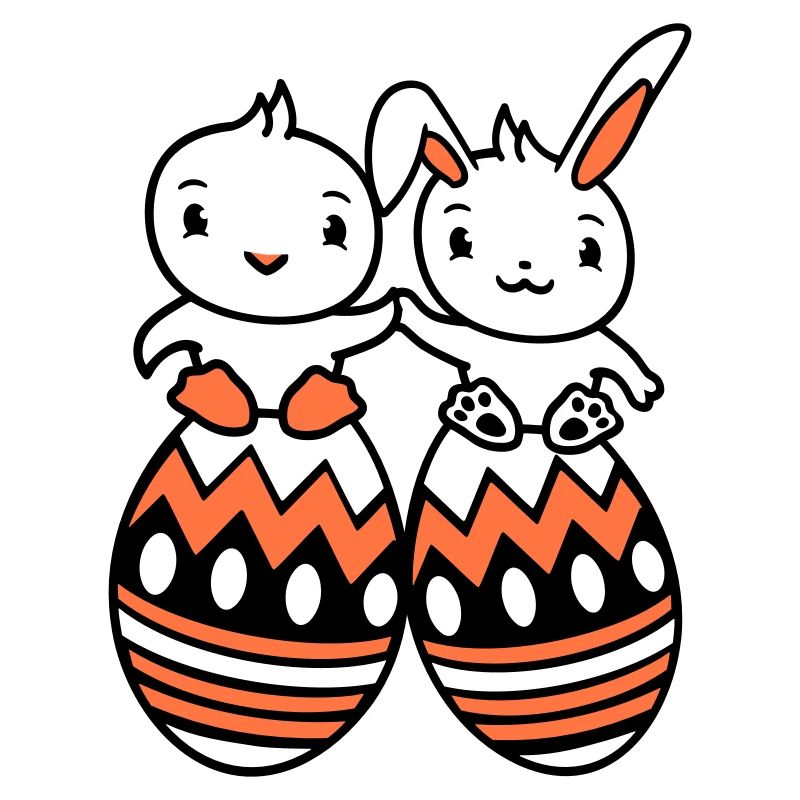 Bunny Bird Chick 2 Friends Large Easter Eggs Huge