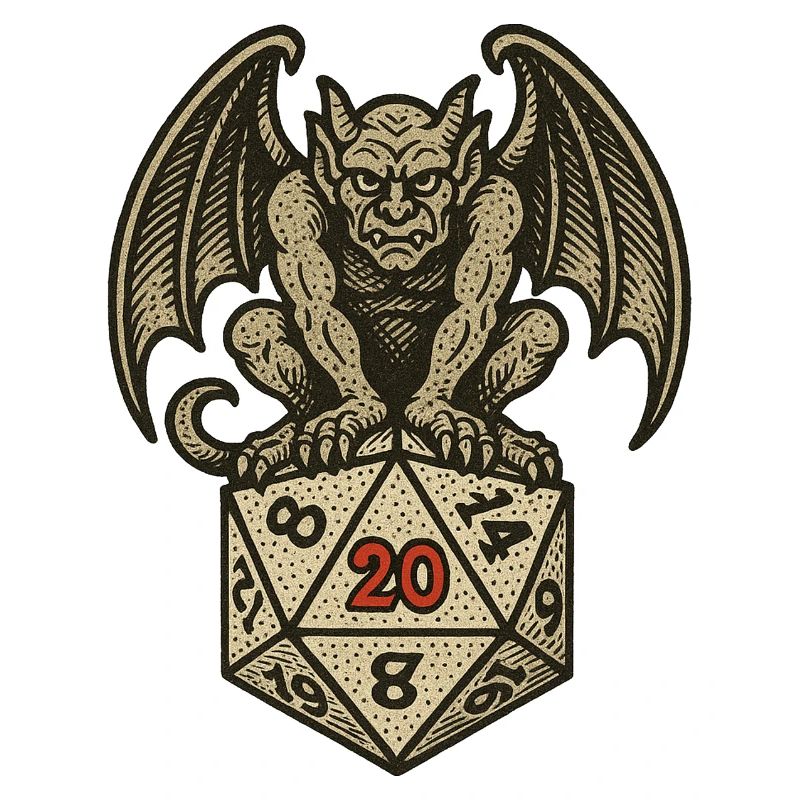 Gargoyle on a D20 Dice Arc
