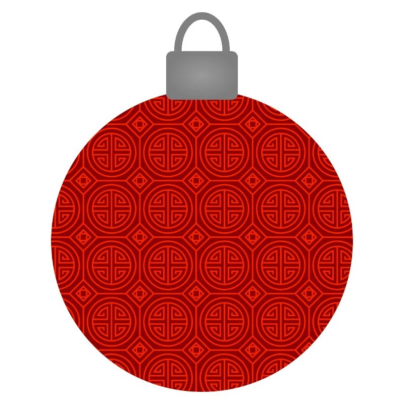 Rotes Rundmuster Weihnachtskugel