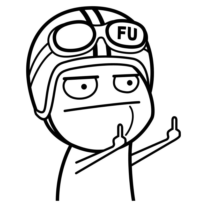 FU Meme avec casque de cyclomoteur (couleur changeable)