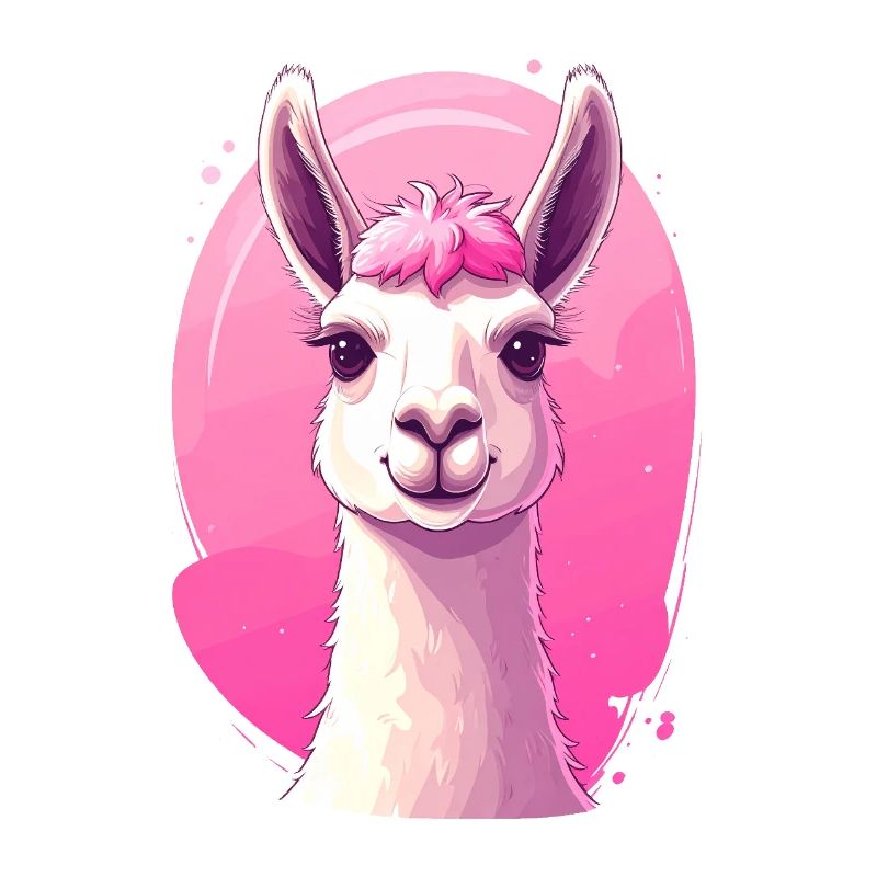 Lama / Alpaga devant le rose